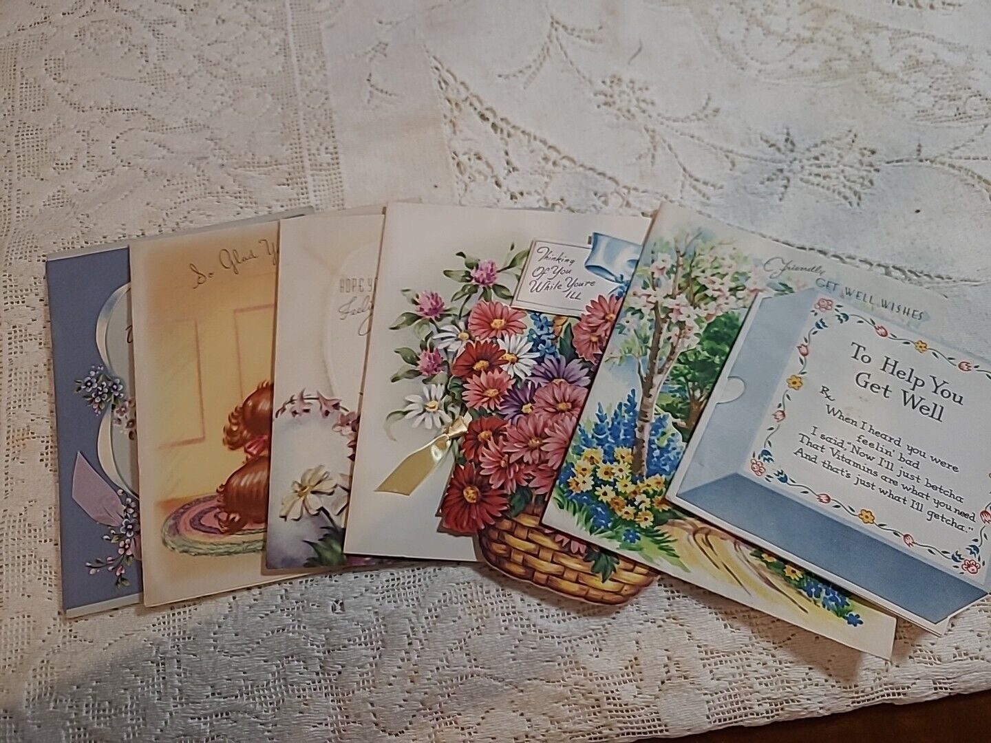 Vintage Greeting Card Lot Get Well Soon 7