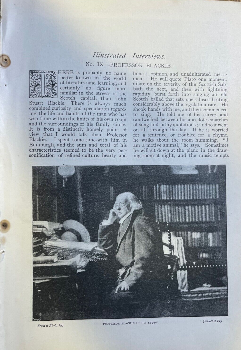 1892 Professor John Stuart Blackie Scottish Scholar and Author
