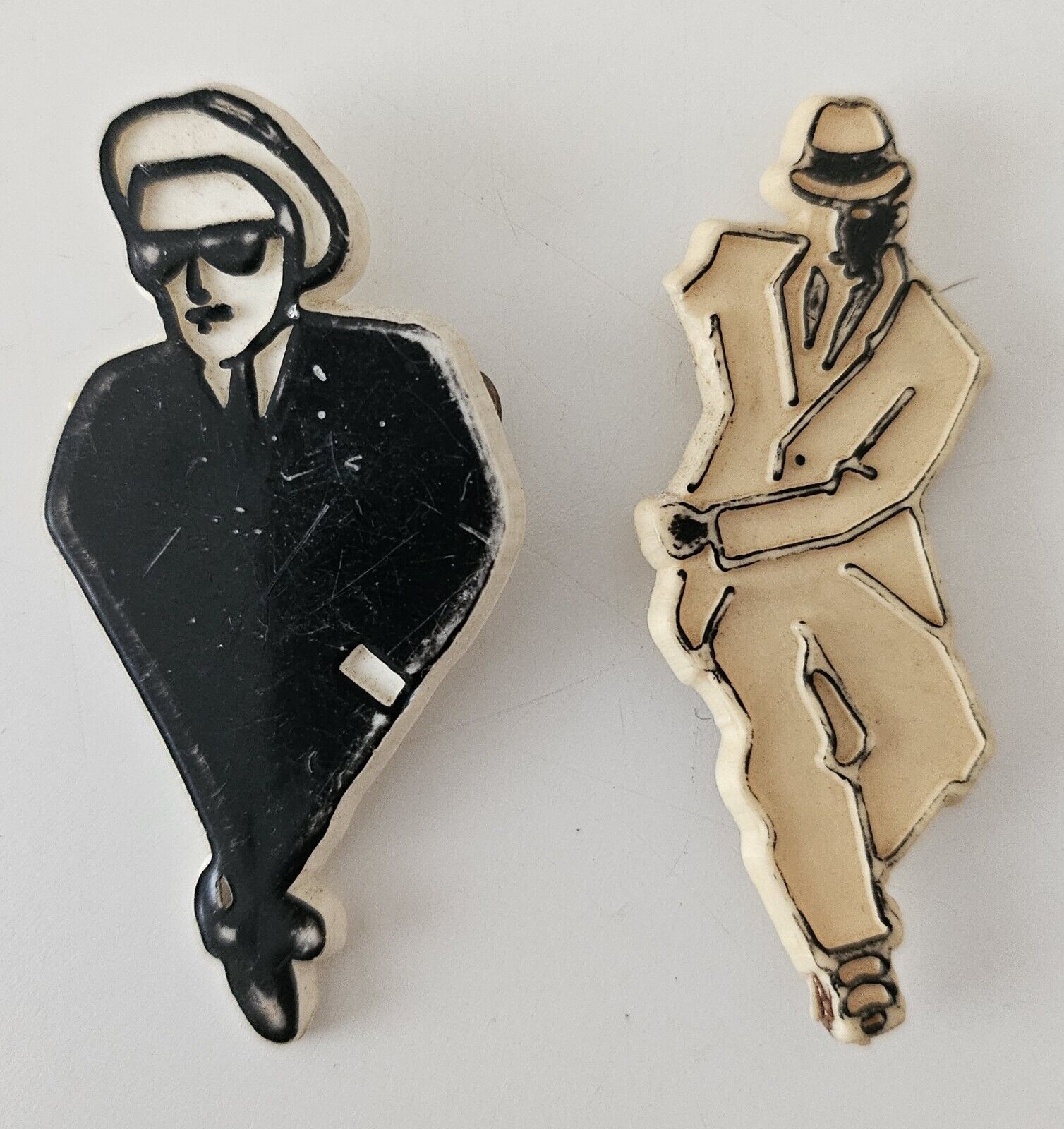Two Vintage Rude Boy Pin Badges