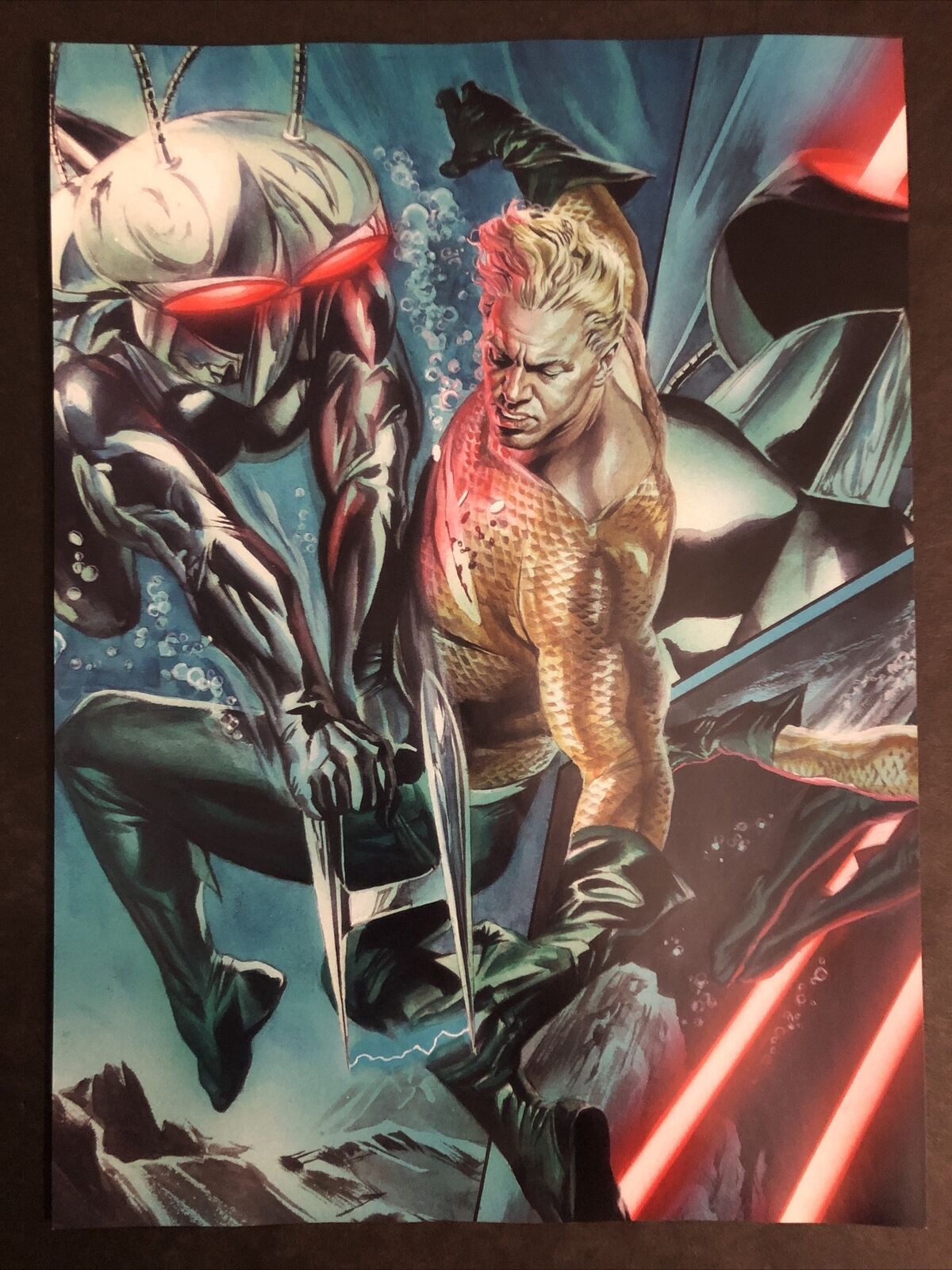 Aquaman Vs Black Manta - DC Comics Poster Print 9x12 Alex Ross
