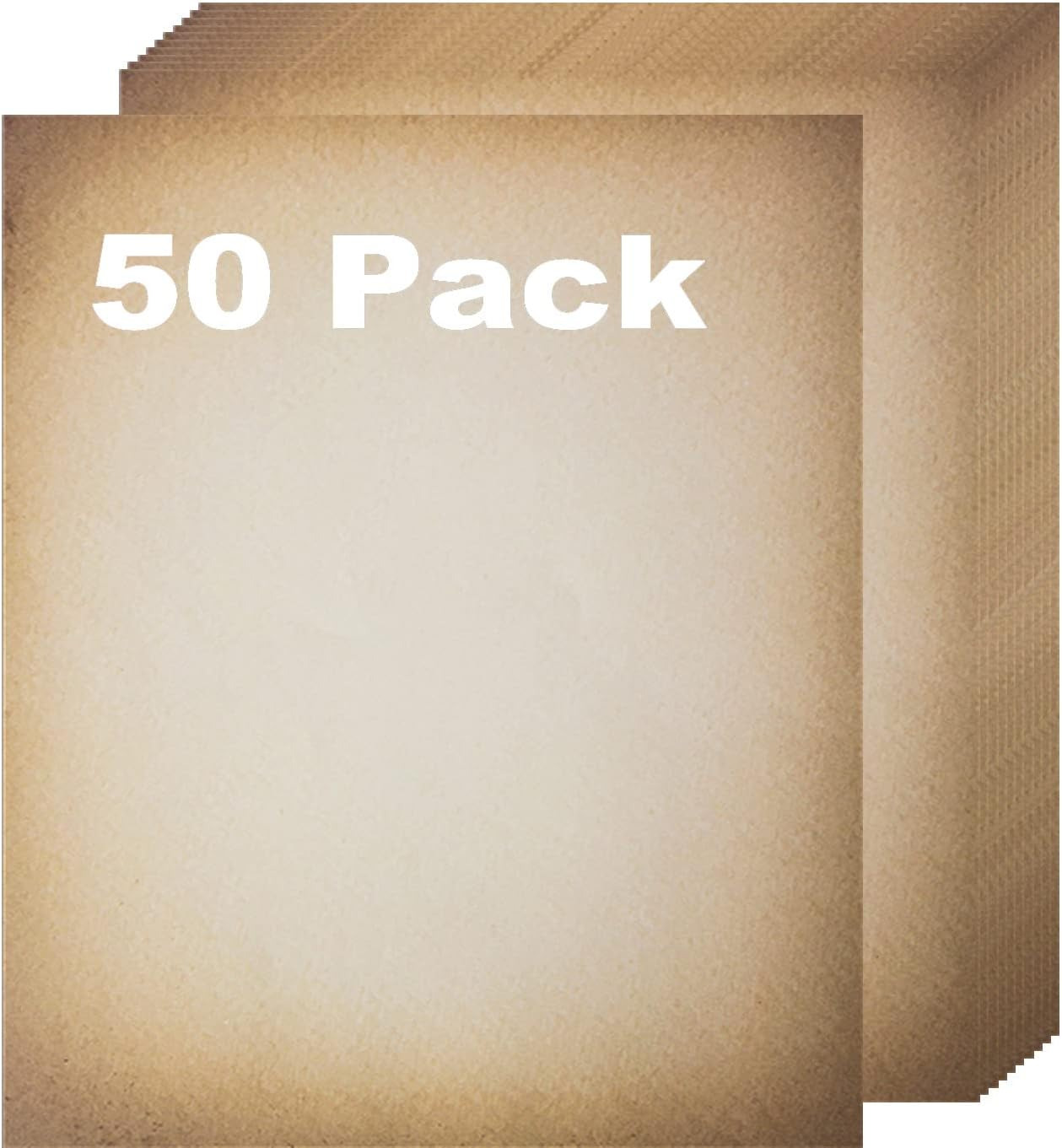 Vintage Aged Paper: 50 Pack | Ideal for Timeless Writing, Drawing, Sketches, Pai