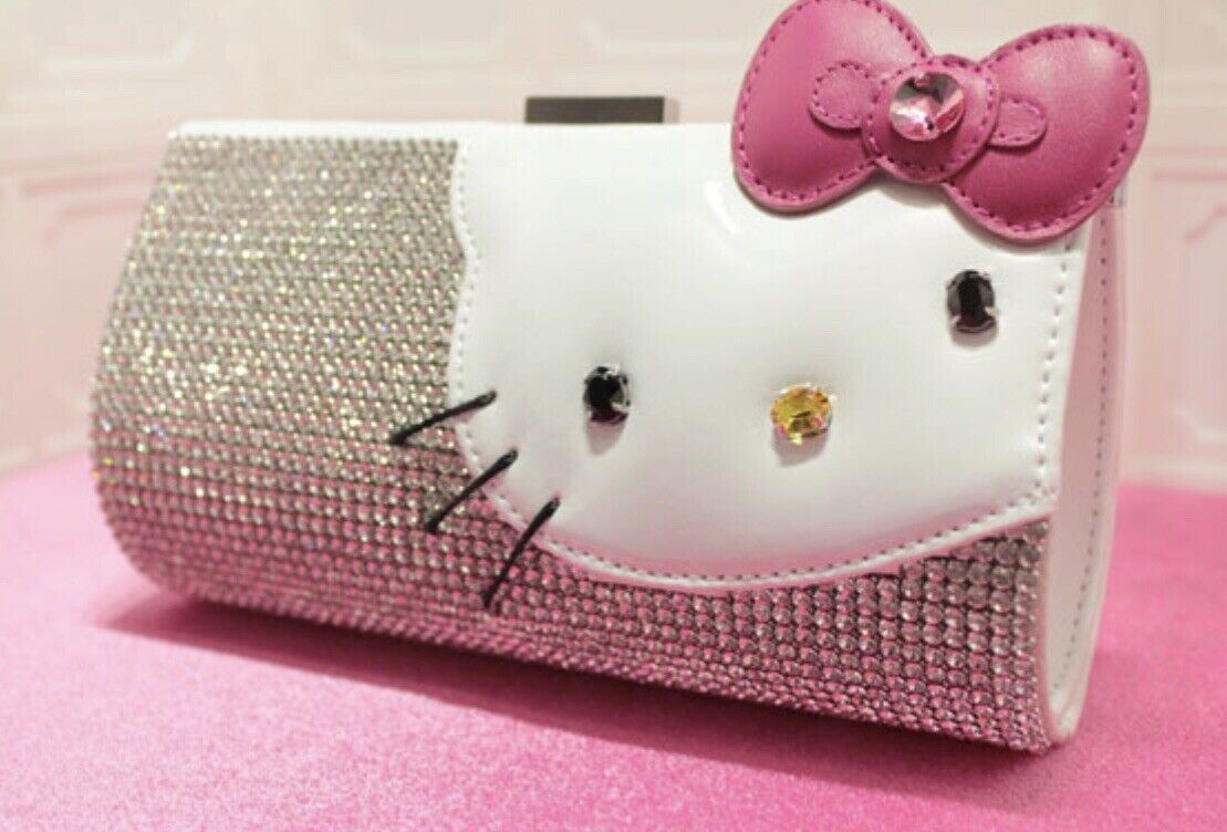 Authentic Swarovski Hello Kitty Clutch.Rare Discontinued. Sanrio X Swarovski Bag