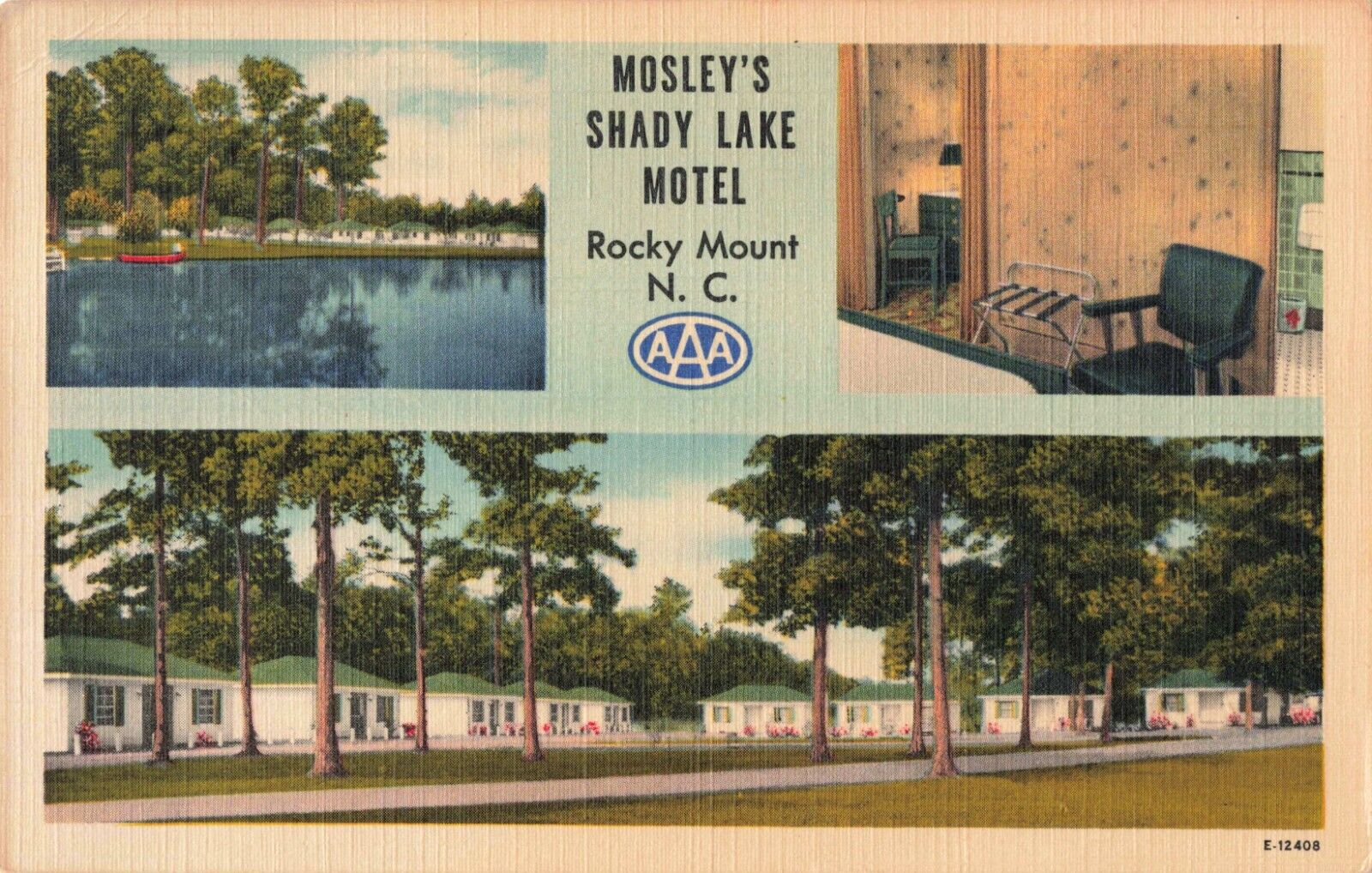 Rocky Mount NC, Mosley\'s Shady Lake Motel Advertising, Vintage Postcard