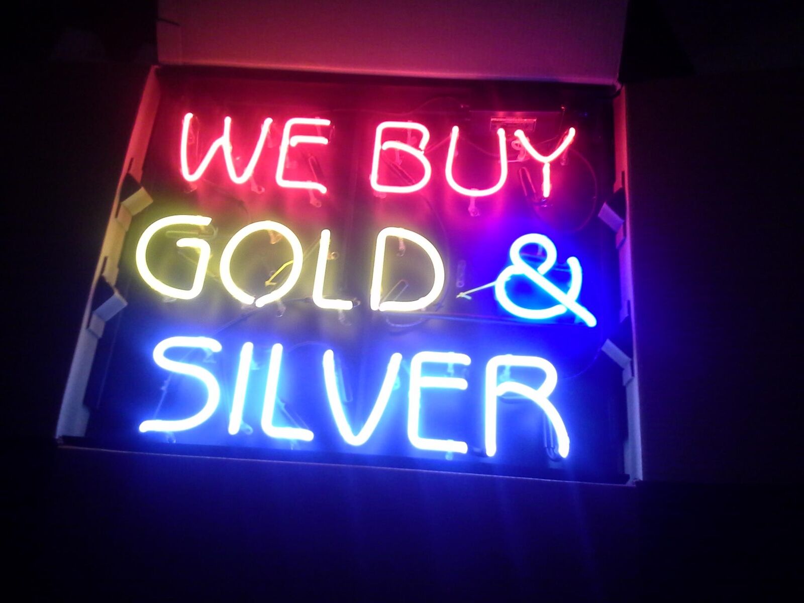 New We Buy Gold & Silver Neon Light Sign Lamp Bar Artwork Wall Decor 20\