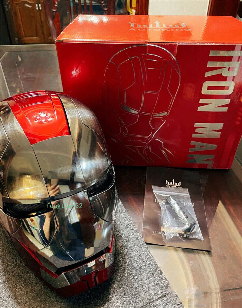 Wearable Autoking Iron Man Mk5 Tony Stark Real Person Helmet Voice-Control Gift