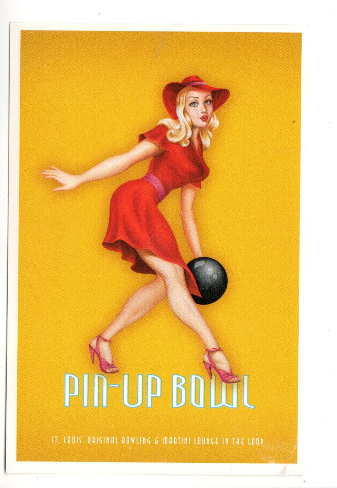 Adv Postcard: Pin-Up Bowl, St. Louis MO (Missouri) - Camille ; bowling alley