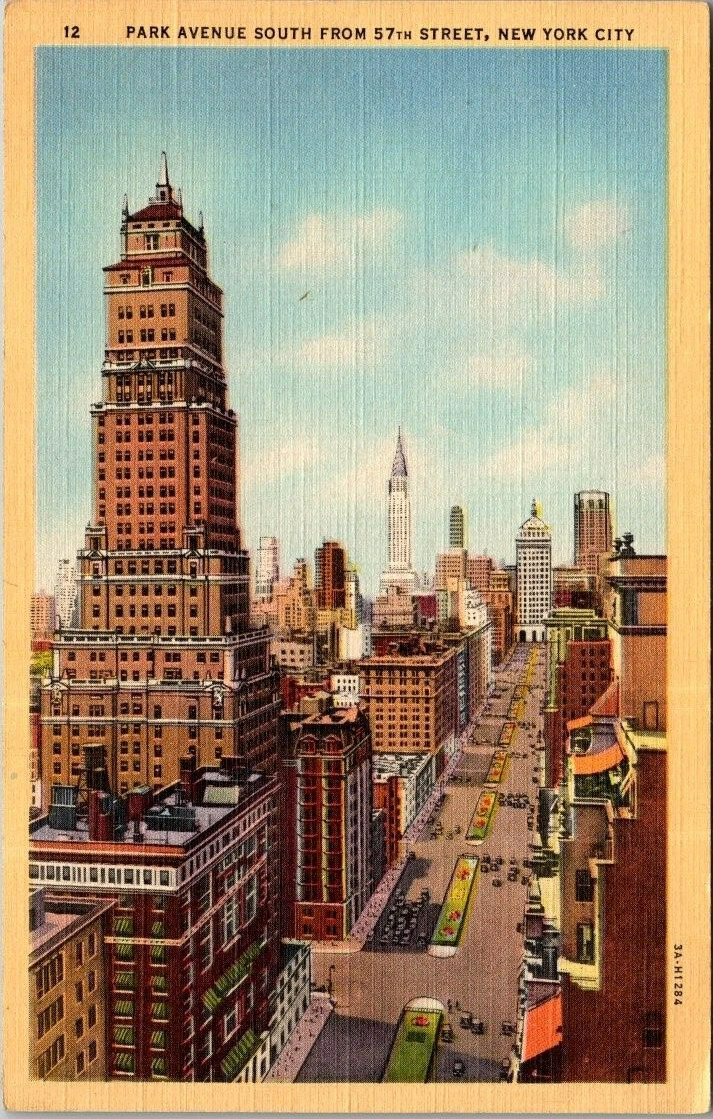 Vtg Chrysler Building Park Ave 57th St New York City Postcard NY