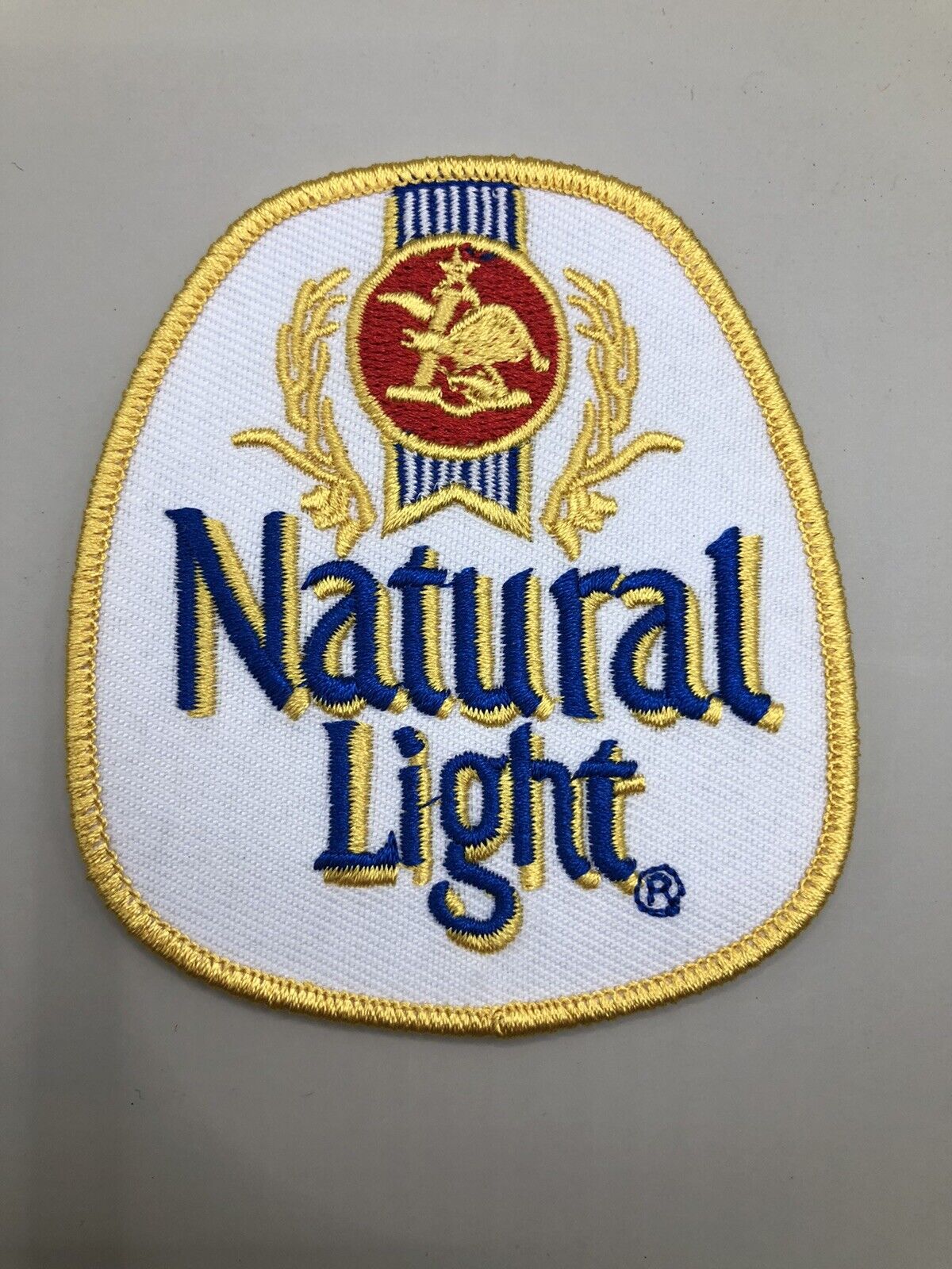 Natural Light Anheuser Busch Beer Iron On Patch 3.25”x2.75”