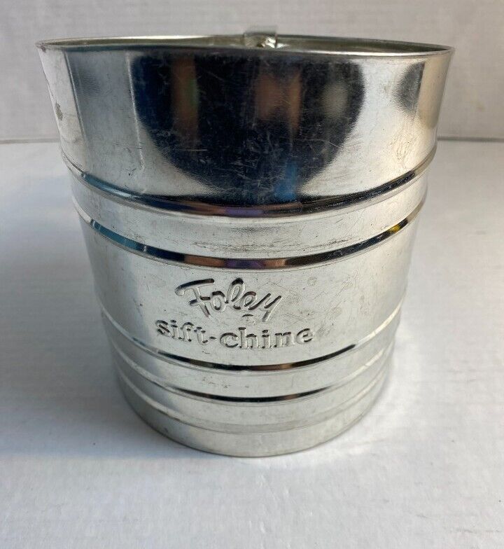 Vintage Foley Sift Chine Silver Screen Hand Flour Sifter,Stainless Steel