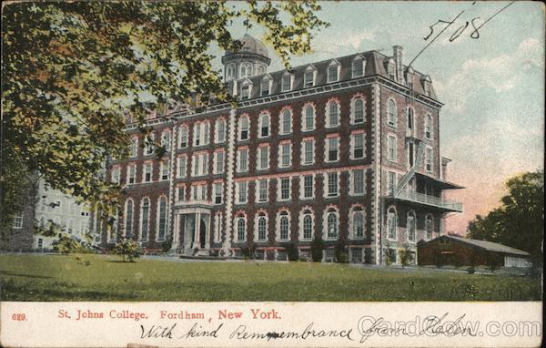 1908 Fordham,NY St. Johns College Bronx County New York Antique Postcard Vintage