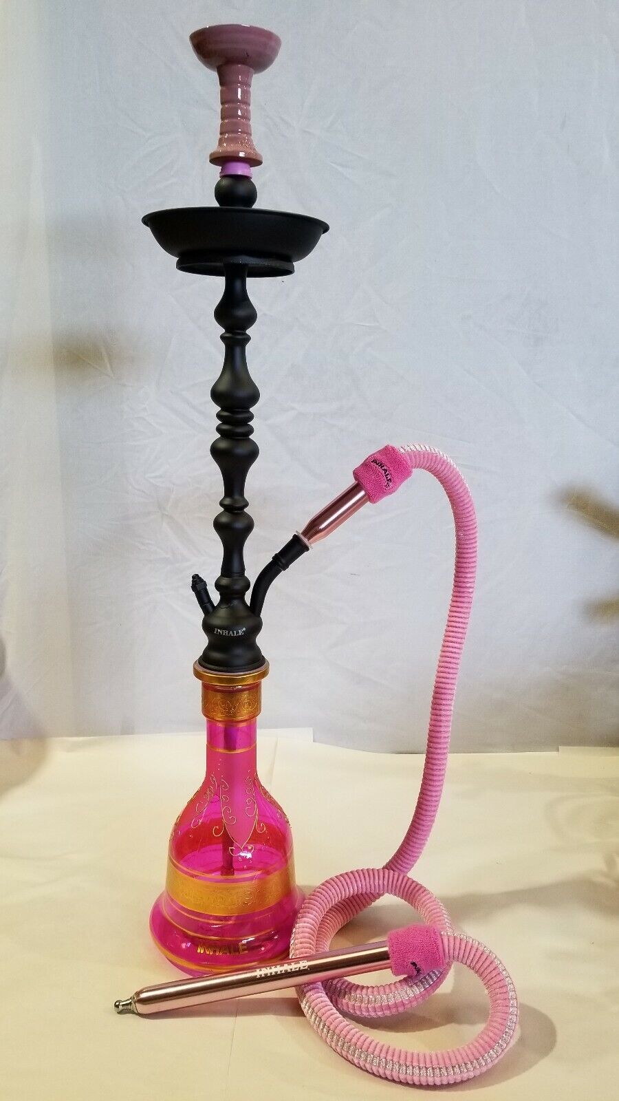 Inhale Turbo Heavy Duty Pink/black Egyptian style Hookah 1 hose 32\
