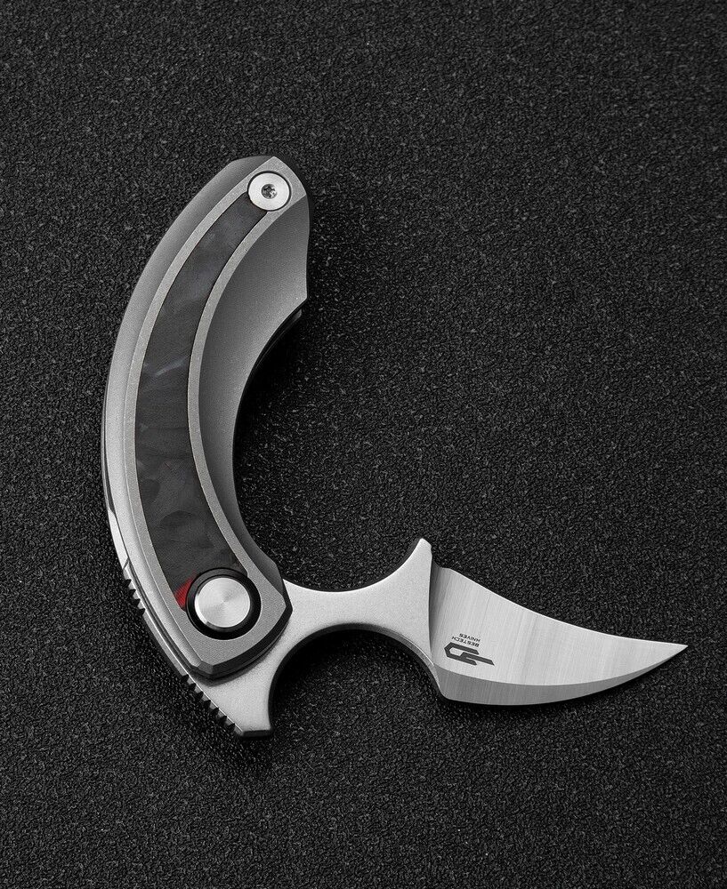 Bestech Knives Strelit Framelock Gray / Carban Fiber Folding Blade - BT2103E