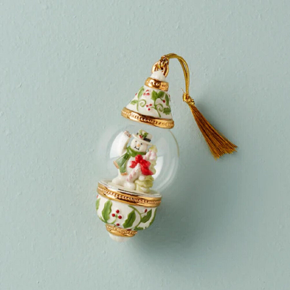 Lenox Christmas Snowman Globe Ornament - N/O