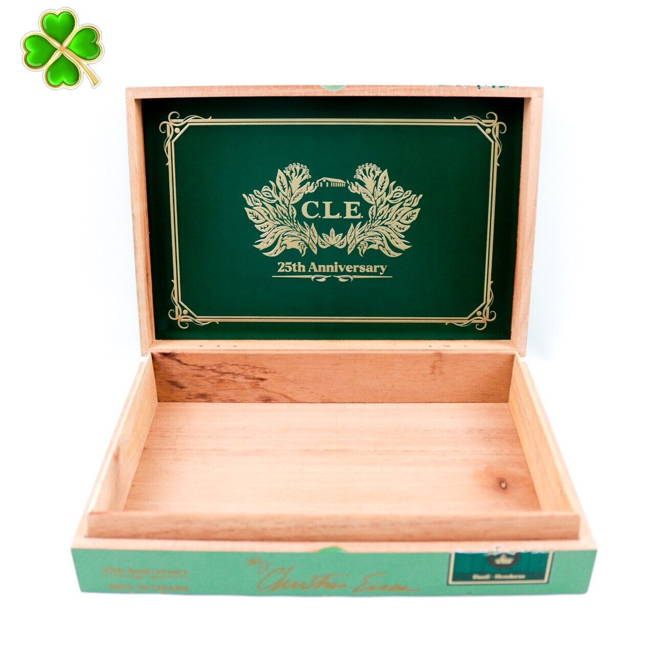 C.L.E. 25th Anniversary 50 x 5 Empty Wood Cigar Box 8.75\