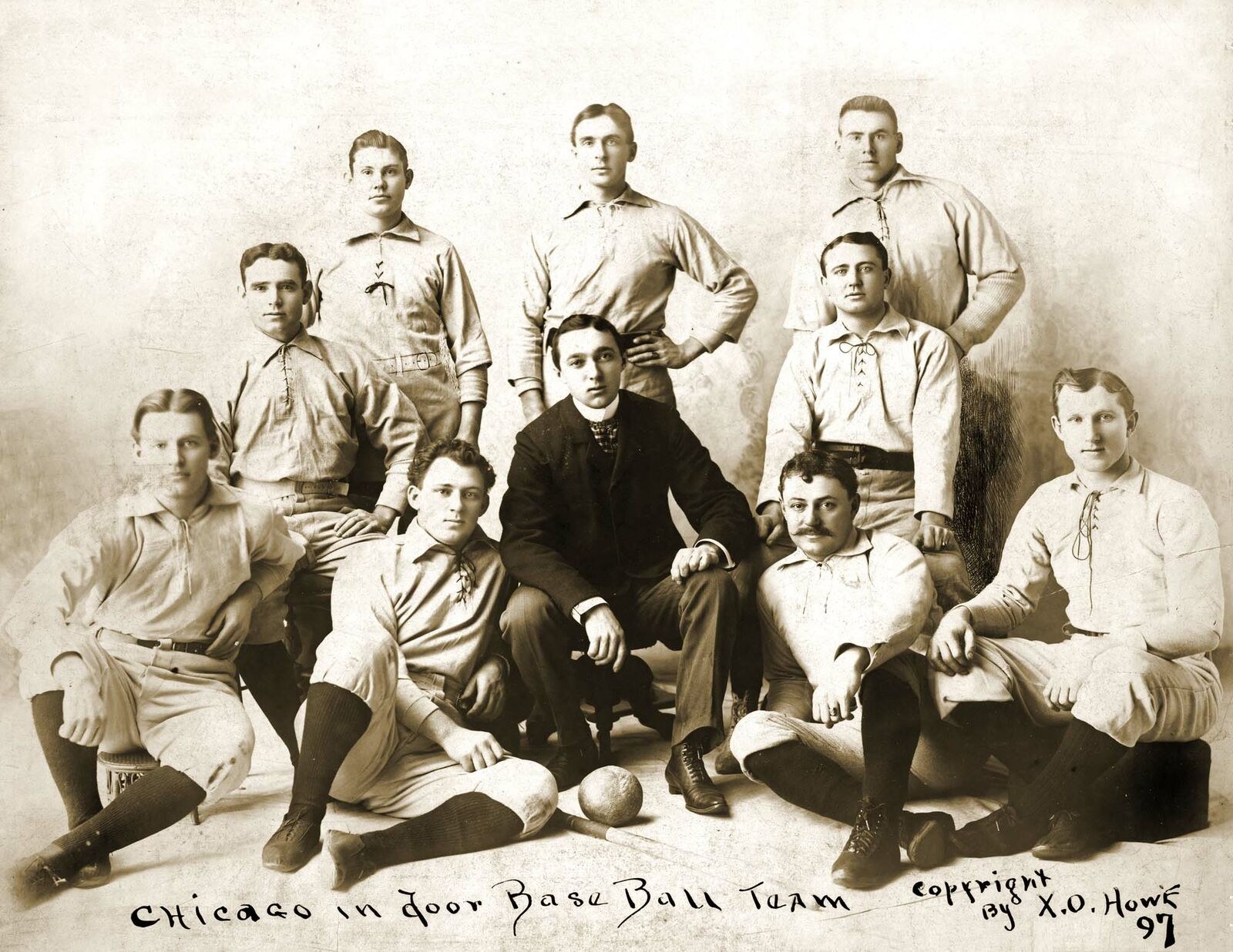 1897 Chicago Indoor Baseball Team Vintage Old Photo 8.5\