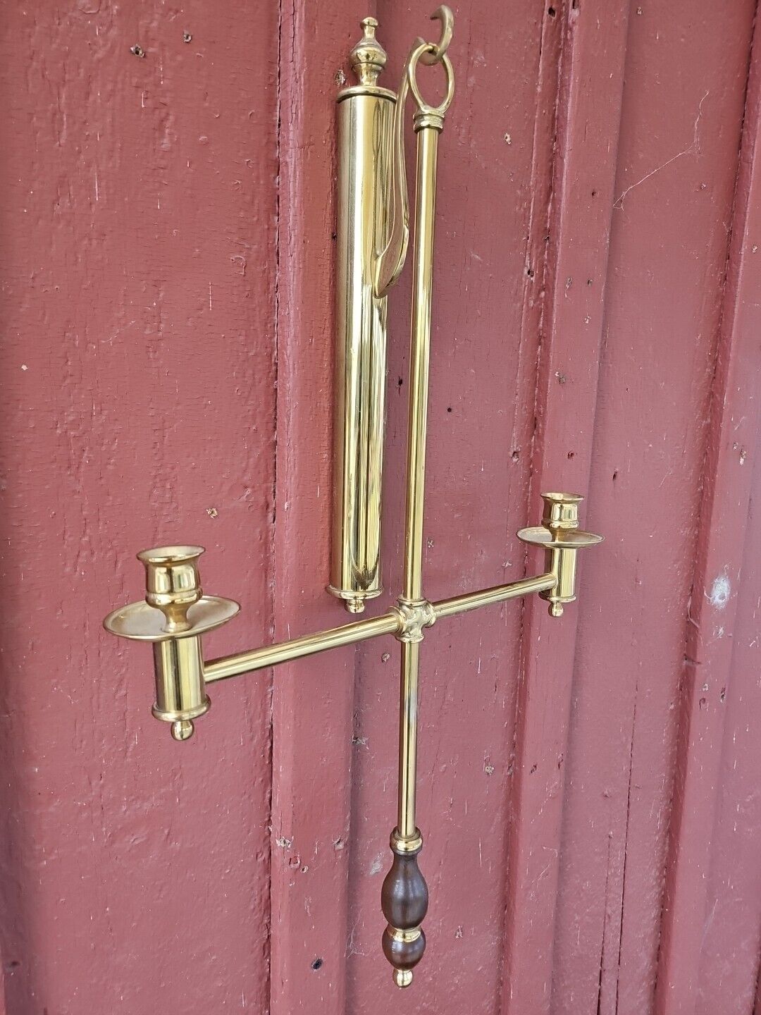 Reproduction 18th-19th Century Double Candle Holder Sconce Brass Portable 22\