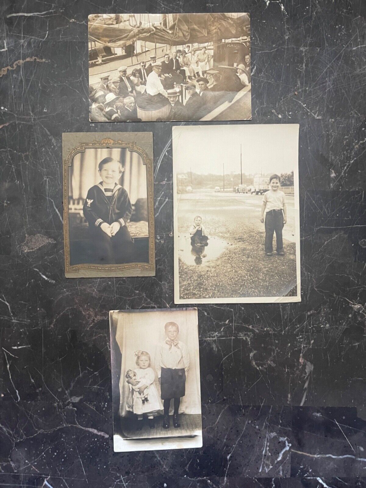 Vintage Lot Of 4 Black & White Photos From 1920s, 30s History Family-Free Ship