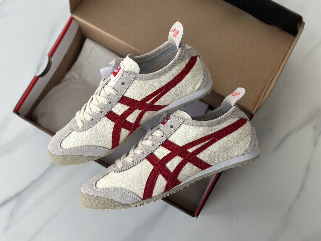 Classic Onitsuka Tiger MEXICO 66 Beige/Red  Men's Women's Shoes Size 4-10 Unisex