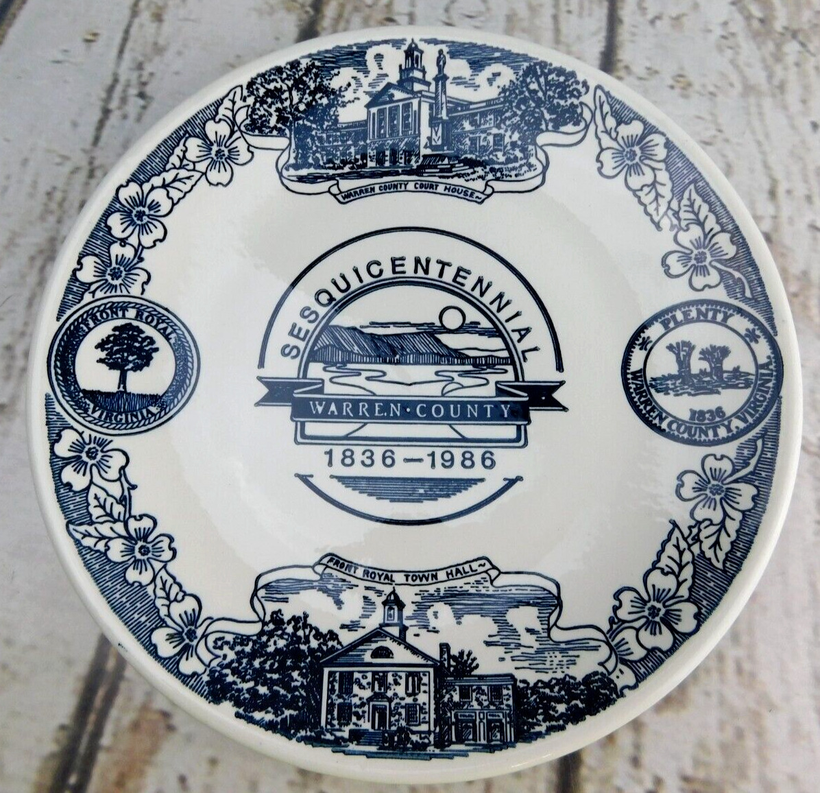 Vtg Warren County Front Royal VA Sesquicentennial 1836-1986 Collector's Plate