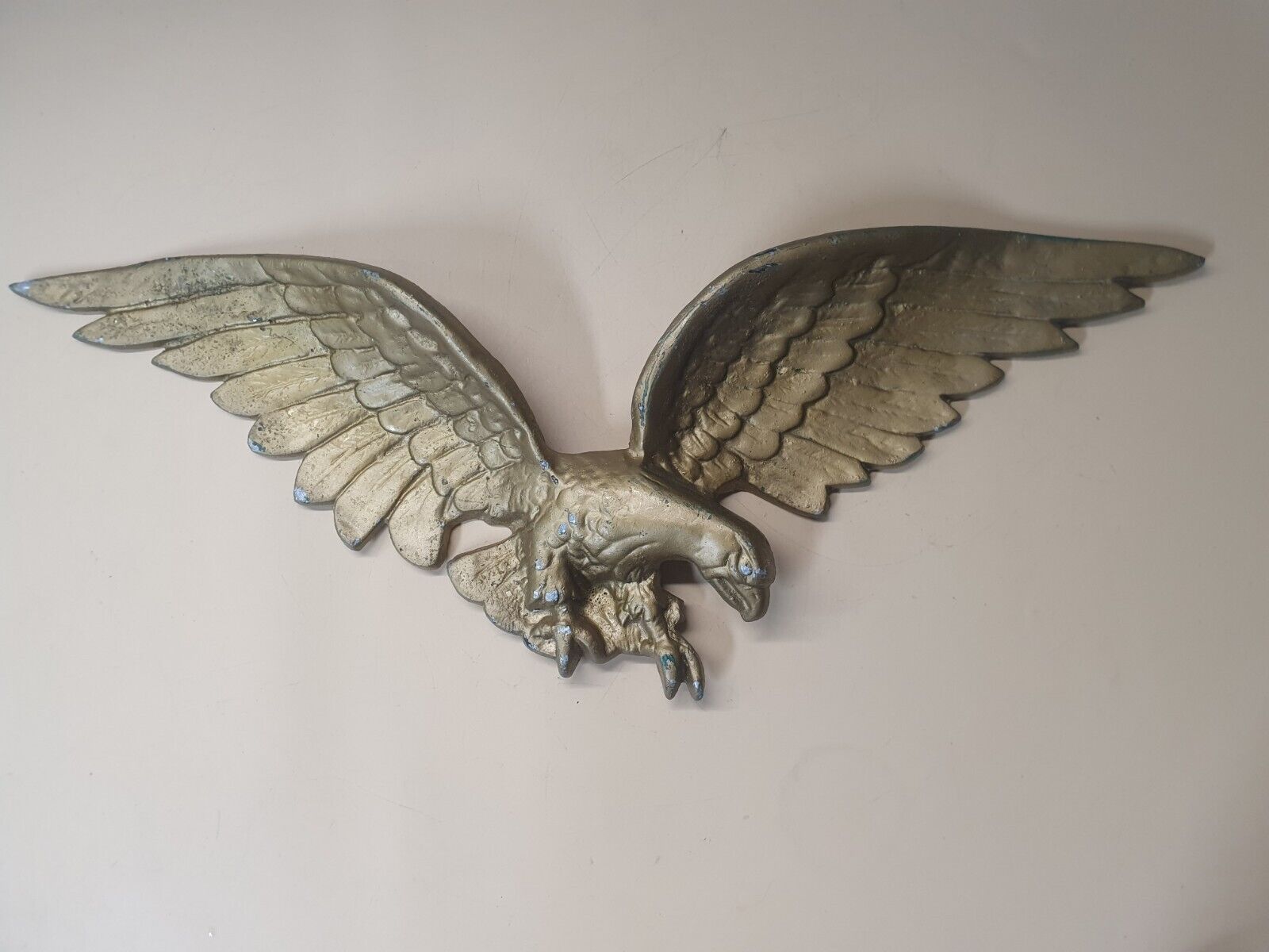 Vintage Metal Patriotic Eagle Hanging 25 In/ Made In Japan 