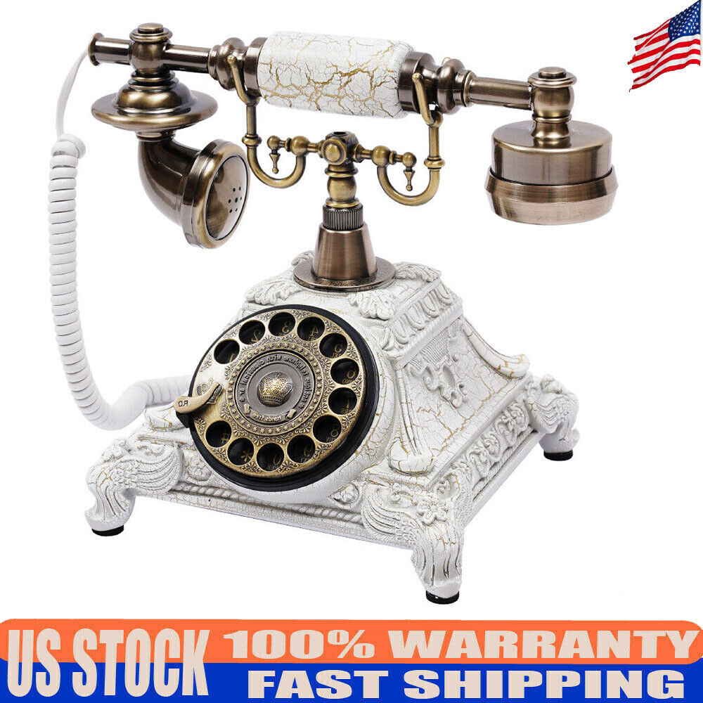 Antique European Style Vintage Old Fashioned Rotary Dial Phone Handset Telephone