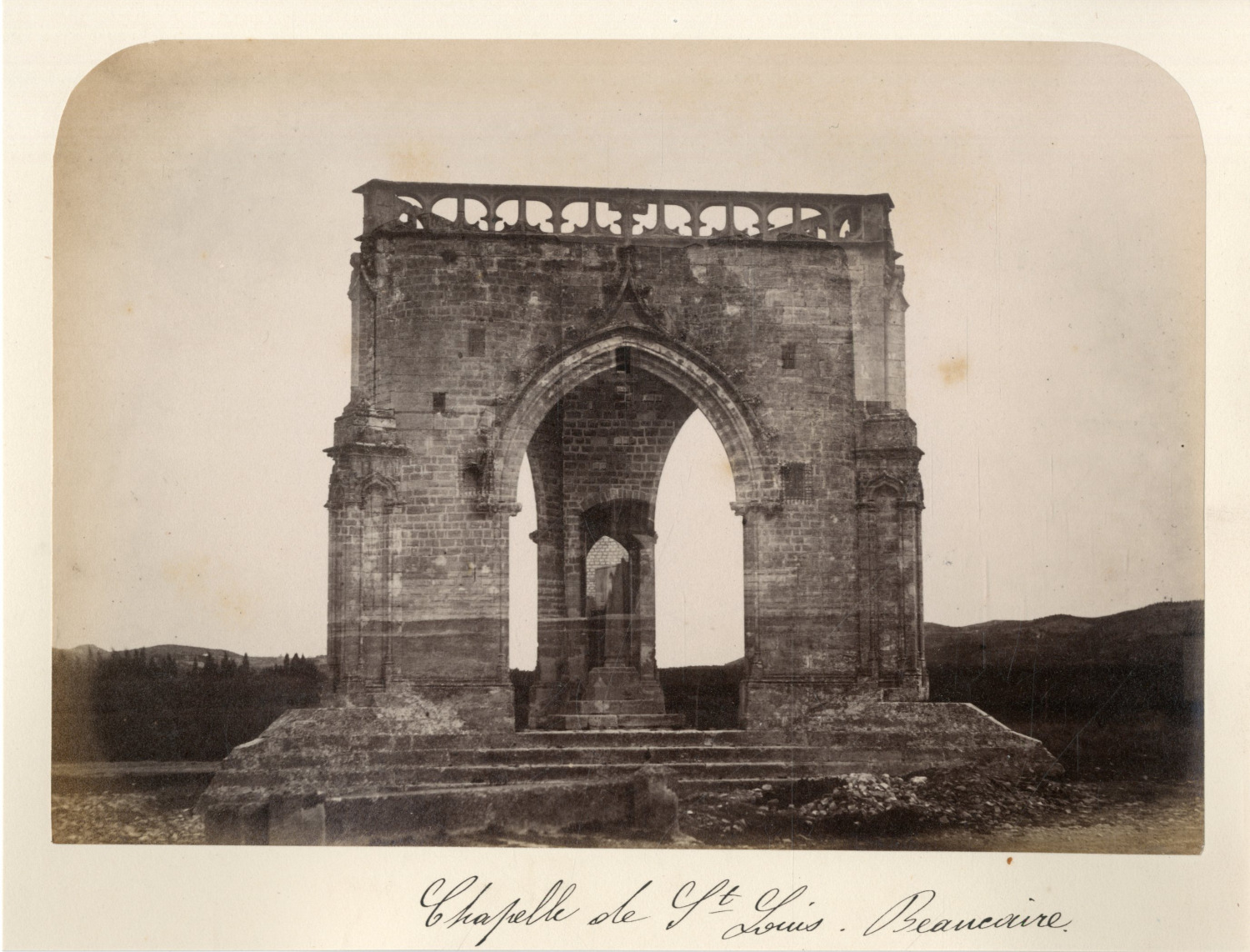 France, Beaucaire, Chapelle de Saint-Louis, ca.1870, vintage albumen print vinta