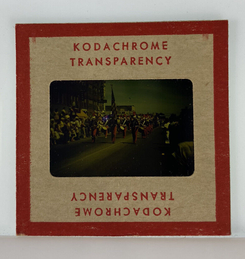 Vintage Kodachrome Transparency Original 35 mm Photo Red Band Marching Parade