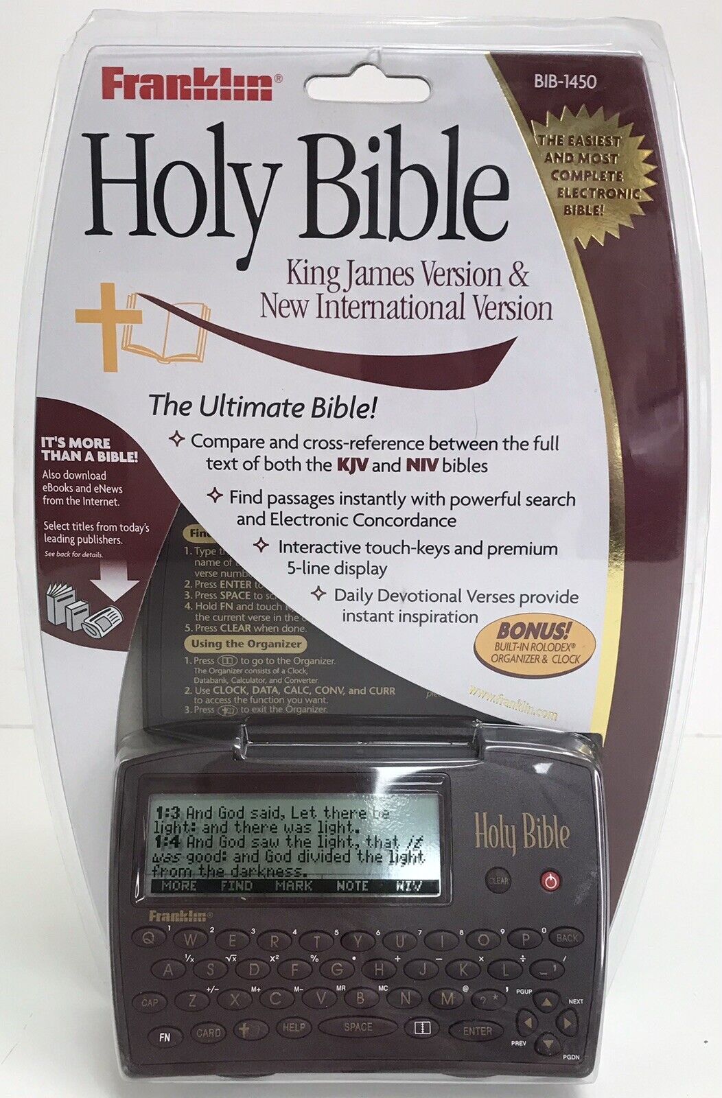 NEW Franklin Electronic Holy Bible King James AND New International Versions