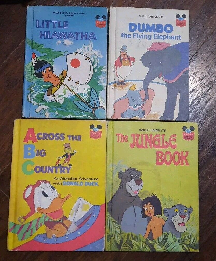 Lot of 4 Walt Disney\'s Wonderful World of Reading Hardcover First Edition Books