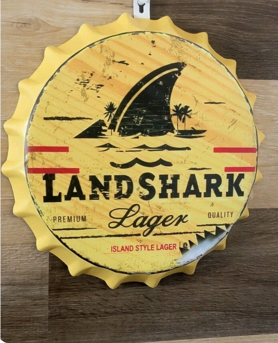 Vintage Landshark Beer Decor  Sign Retro Metal Signs Man Cave Bar Pub Decor 