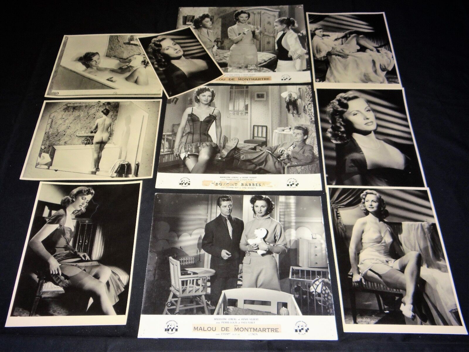 DUPONT BARBES Malou de Montmartre rare film photo set + press photos 1951