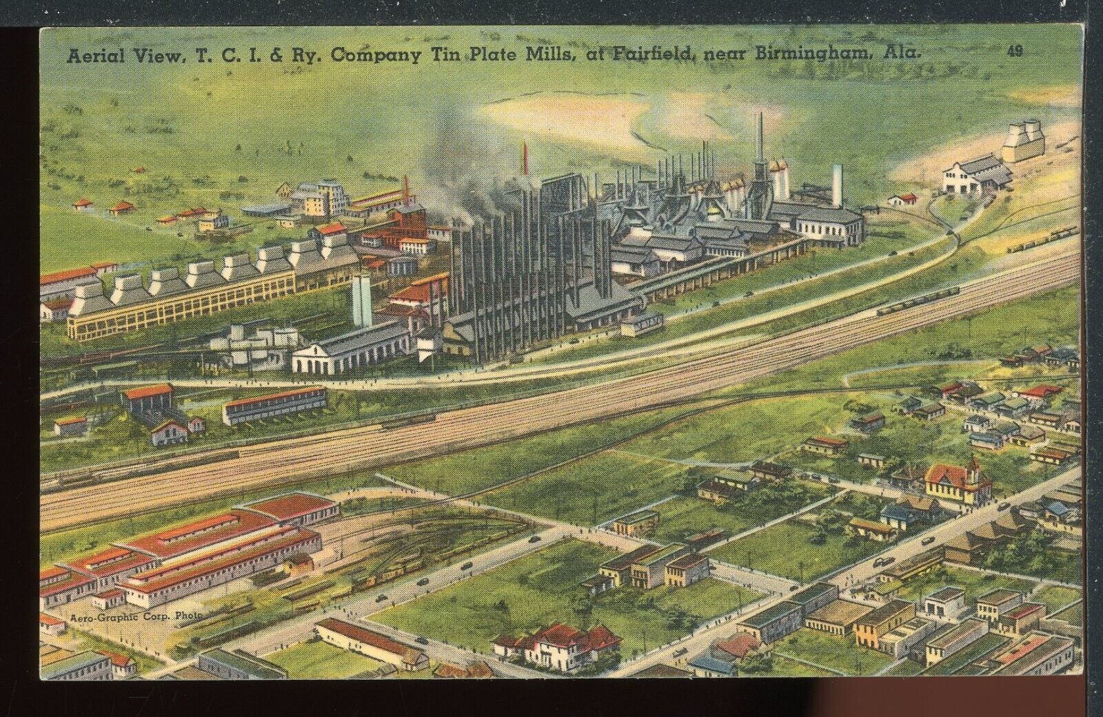 1940\'s Fairfield AL Tennessee Coal Iron & Ry. Tin Plate Mill Vintage Postcard