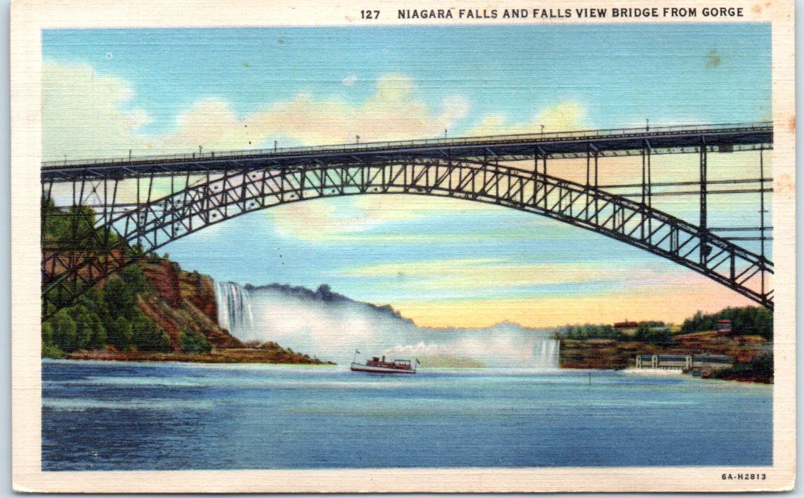 Postcard - Niagara Falls And Falls View From Gorge - Niagara Falls