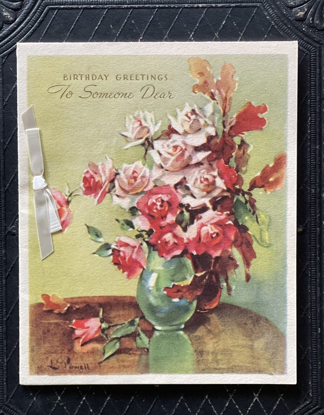 Vintage 1940’s Birthday Greeting Card Floral Bouquet Wartime