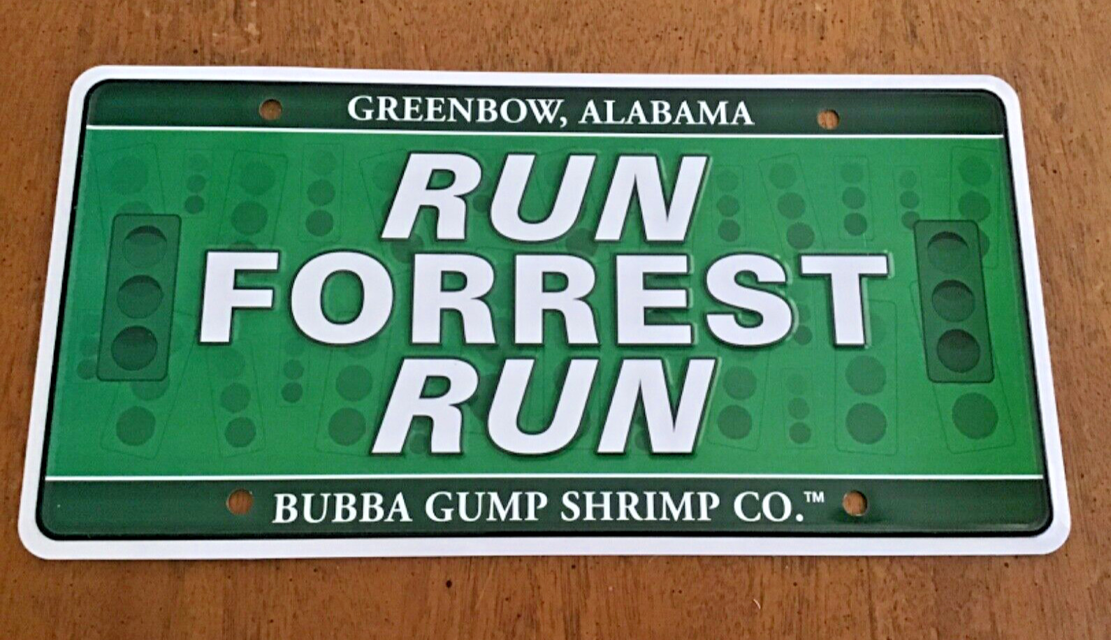Run Forrest Run Bubba Gump Shrimp License Plate Booster Greenbow Alabama movie