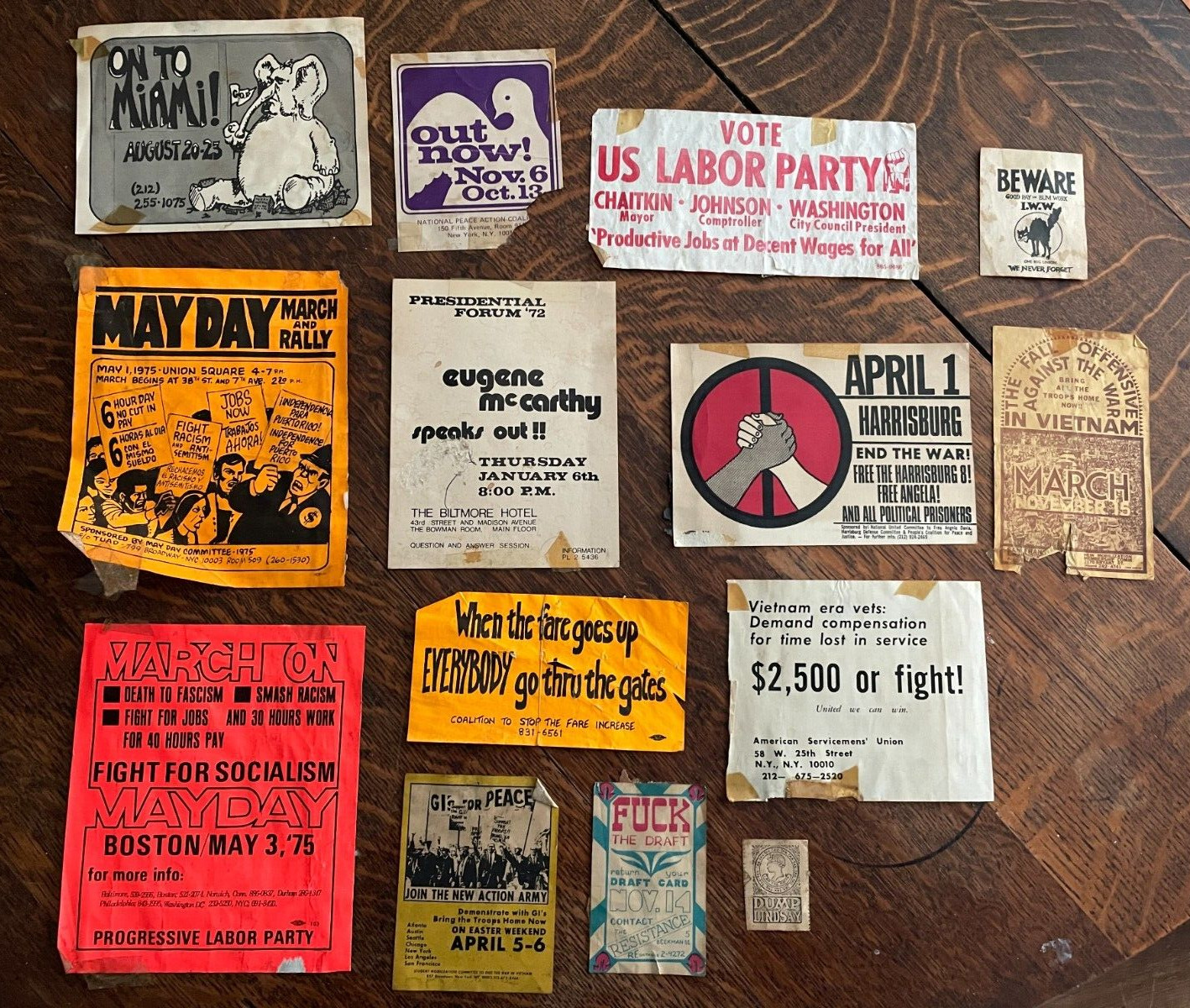Rare Vintage Anti Vietnam War Political Protest Handbill Flyer Lot 1960's/1970's