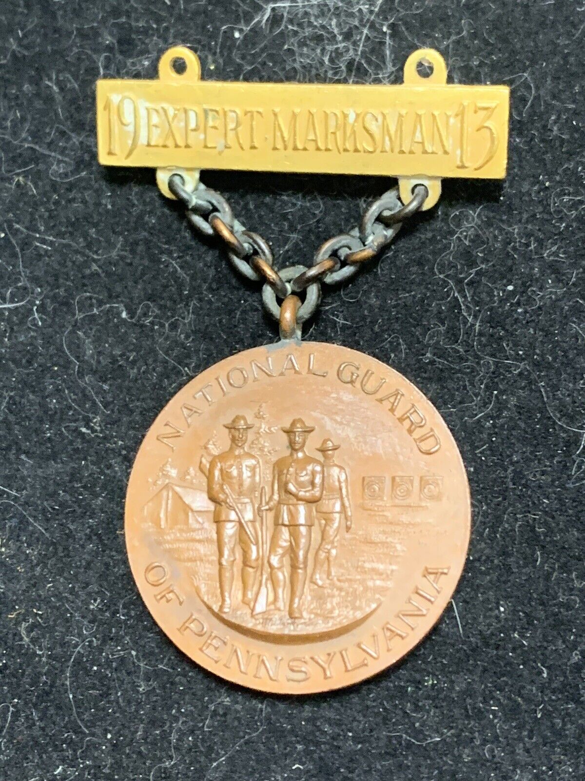 ORIGINAL 1913 PENNSYLVANIA NATIONAL GUARD EXPERT MARKSMANSHIP MEDAL (18B)