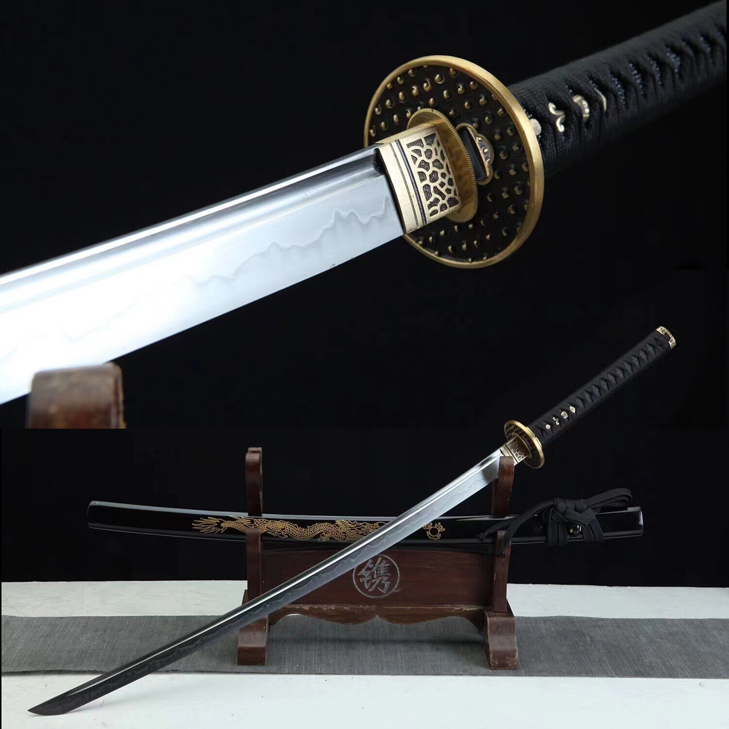 40\'\' Dragon Japanese Katana Samurai Sword T10 Clay Tempered Full Tang Functional