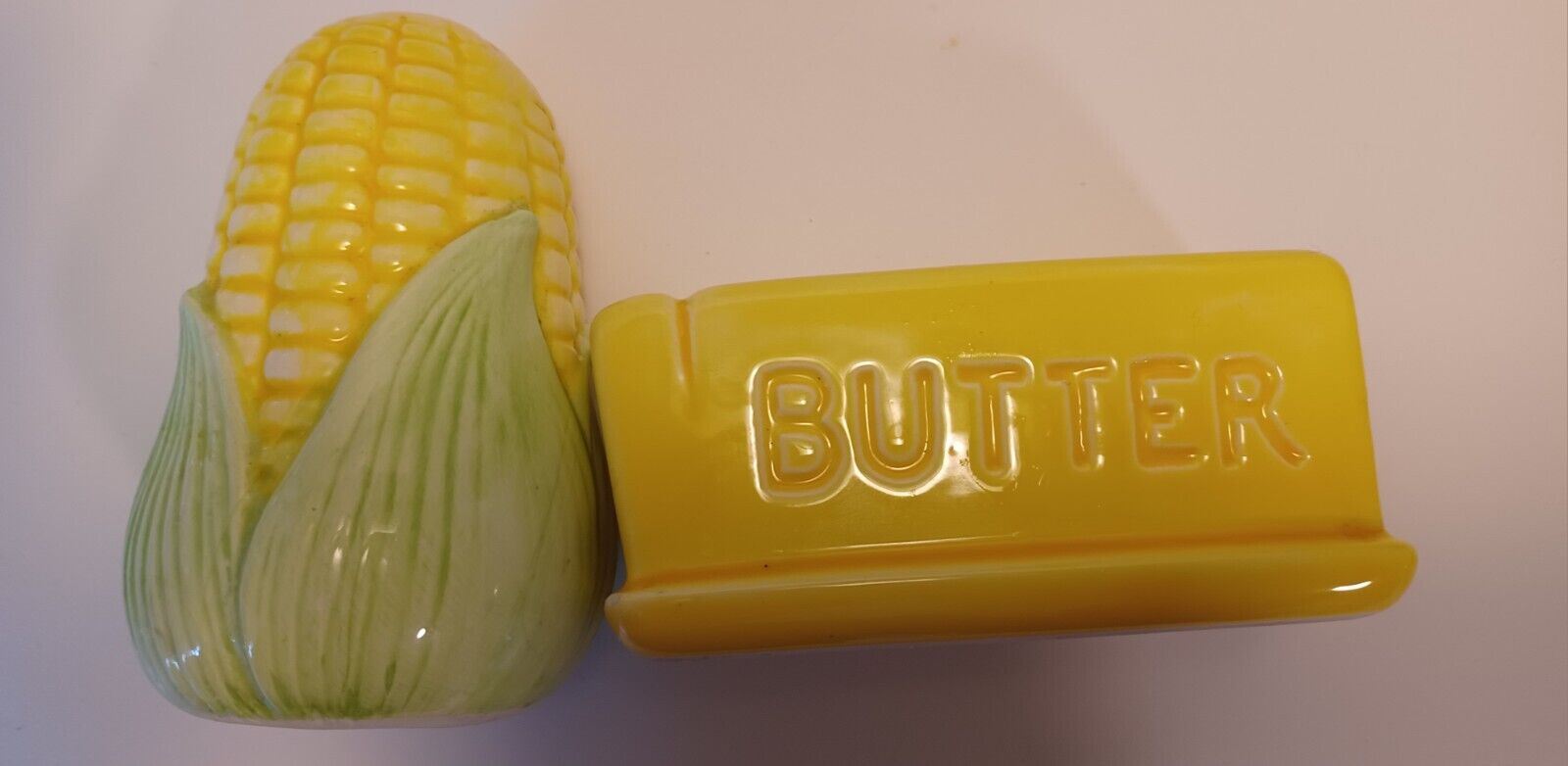 Rare Vintage Corn And Butter Salt Pepper Shaker Set Made In Taiwan  See Pictures