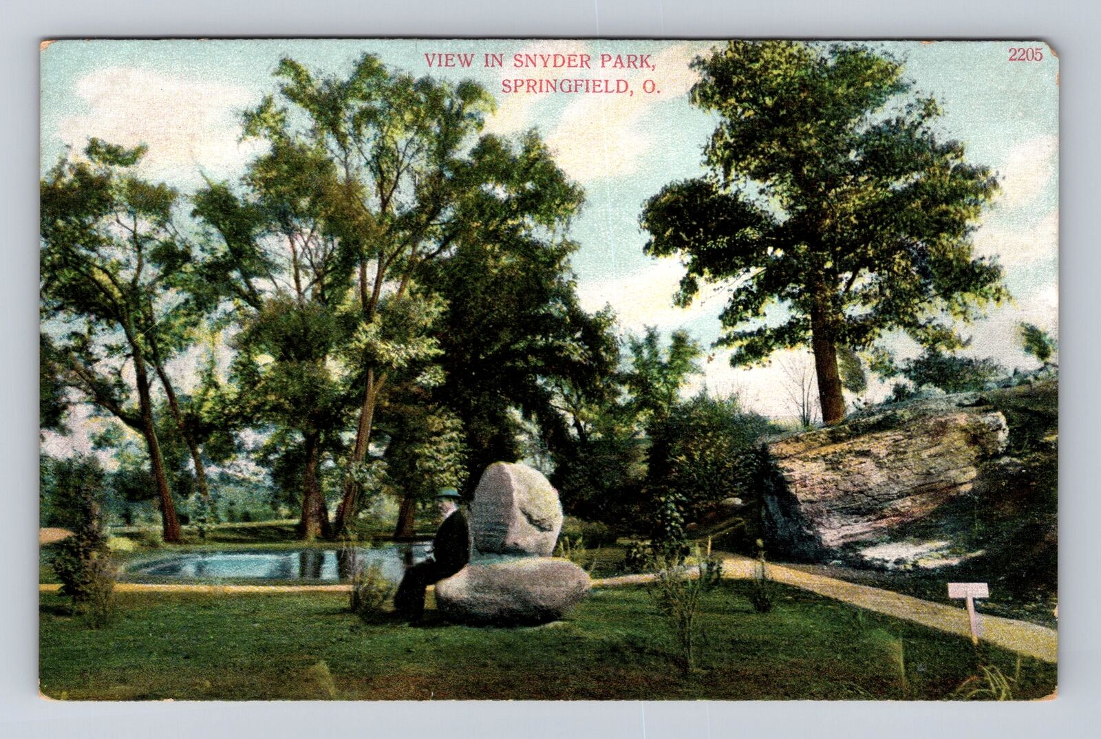 Springfield OH-Ohio, Scenic Views of Snyder Park, Vintage Souvenir Postcard