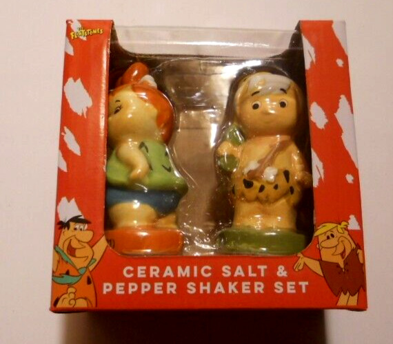 The Flintstones Pebbles and Bam Bam Ceramic Salt and Pepper Shaker Set