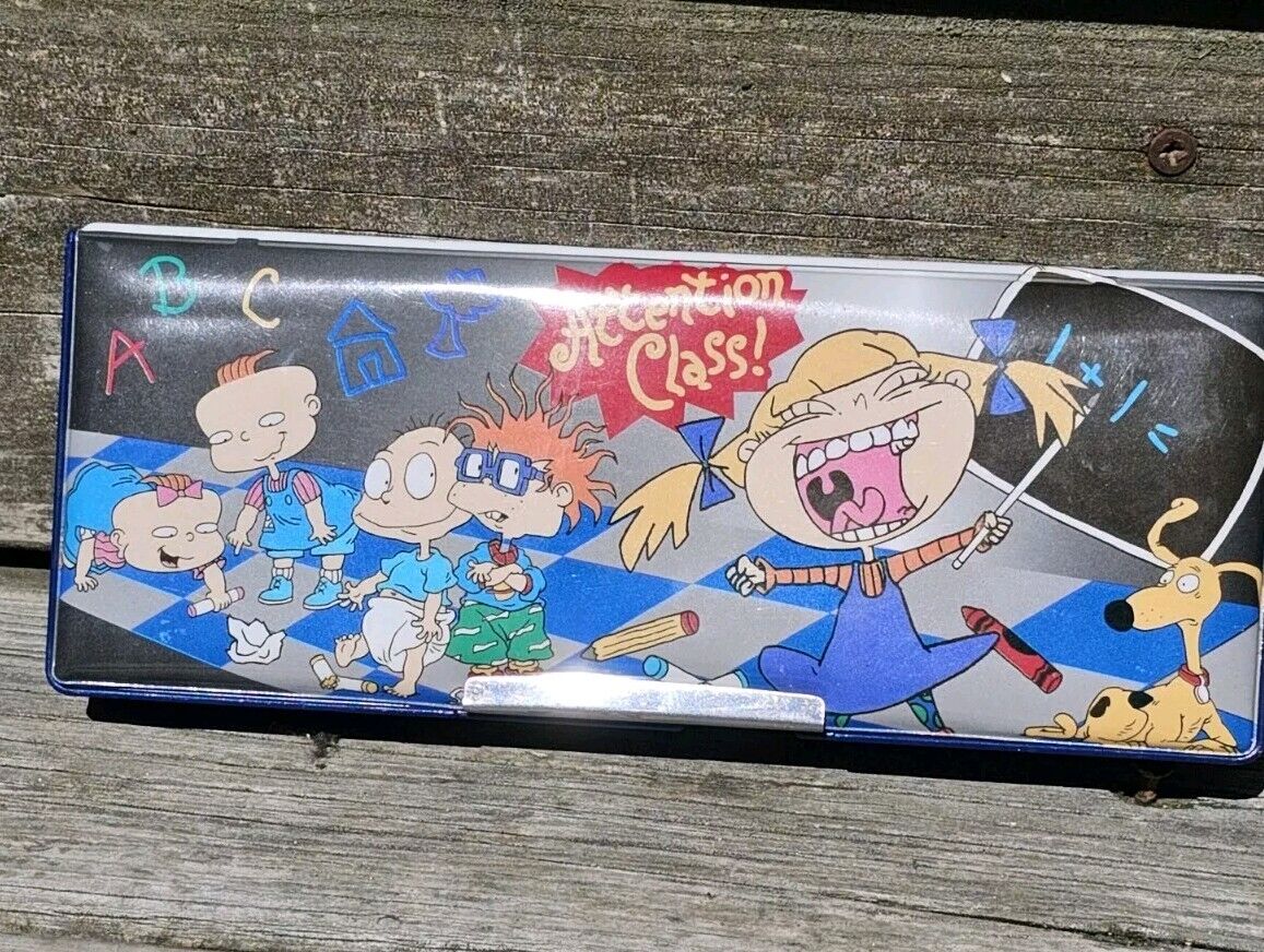 Rugrats Pencil Case Vintage 90s Magnetic Tommy Angelica Clean