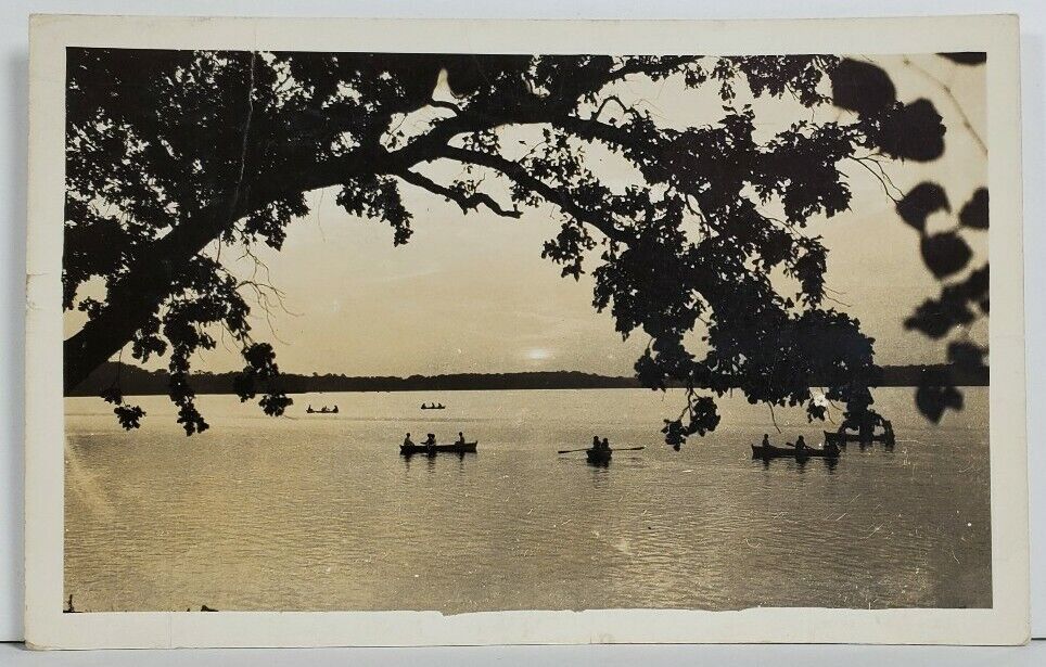 Maple Plain Minnesota RPPC Lake View from Cottage c1930s Postcard O3