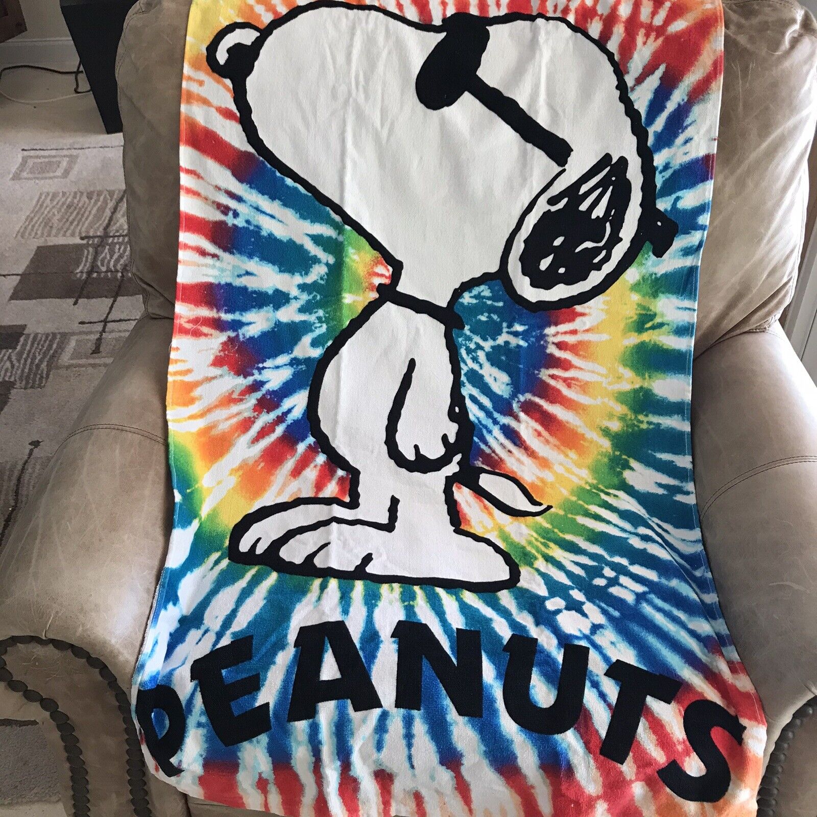 Peanuts Snoopy Joe Cool 28”x58” Beach 🏖 Towel 100% Cotton Jay Franco New W/ Tag