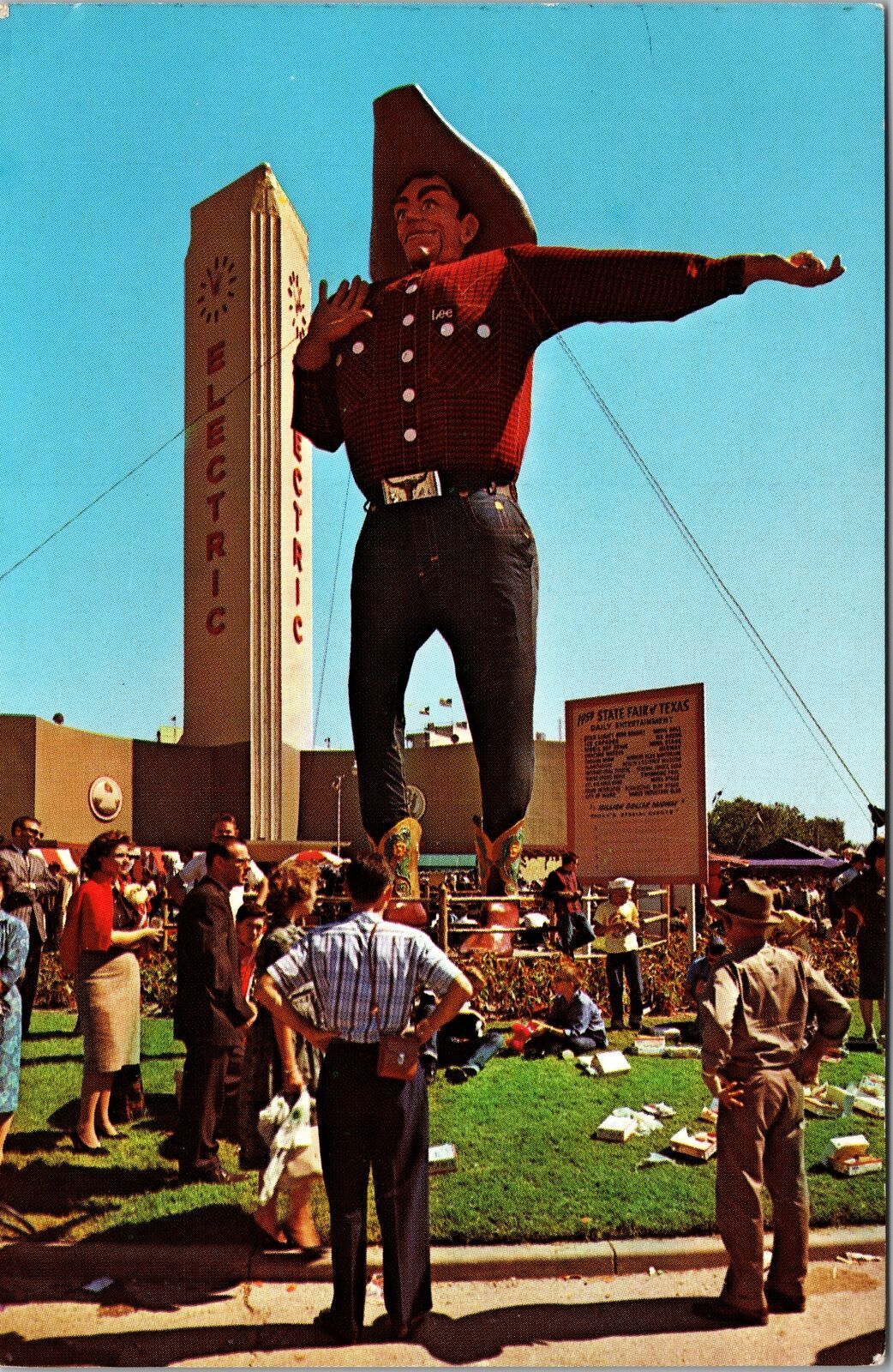 Dallas TX-Texas, Big Tex, World's Tallest Cowboy, Vintage Postcard