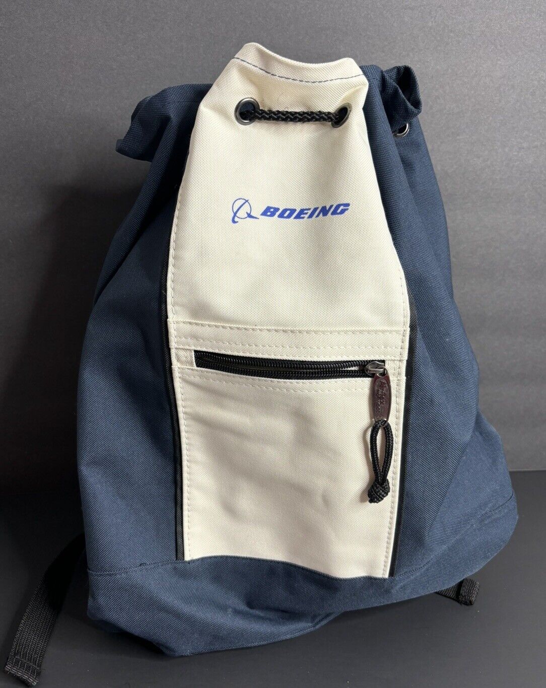 Boeing Backpack Bag Airplane Logo Drawstring Heavy Canvas Travel Carry On