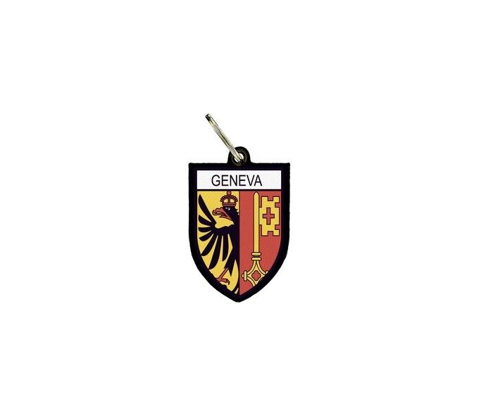 keychain key chain ring flag national souvenir shield switzerland geneva