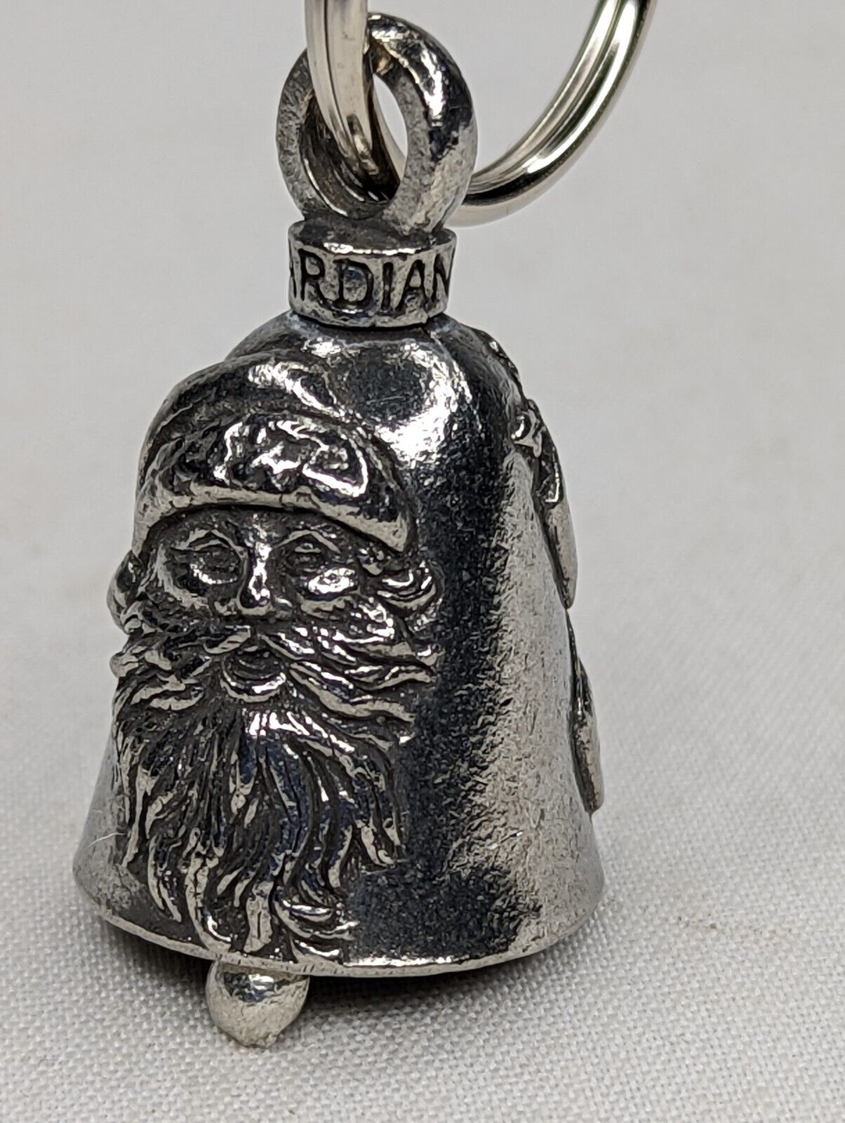 Santa Claus Merry Christmas Guardian Bell Happy Holiday Pewter Bell Made in USA