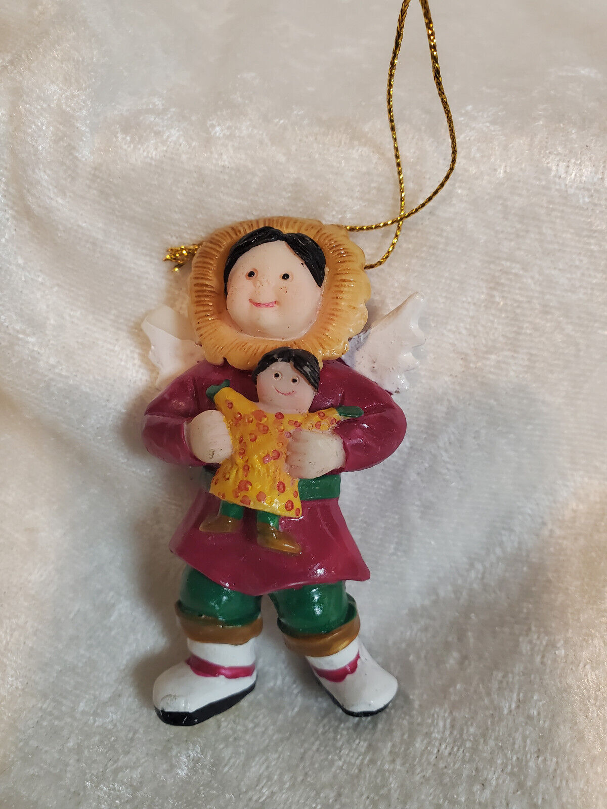 Vintage 1990s Souvenir Christmas Ornament Alaska w/ Indigenous Angel