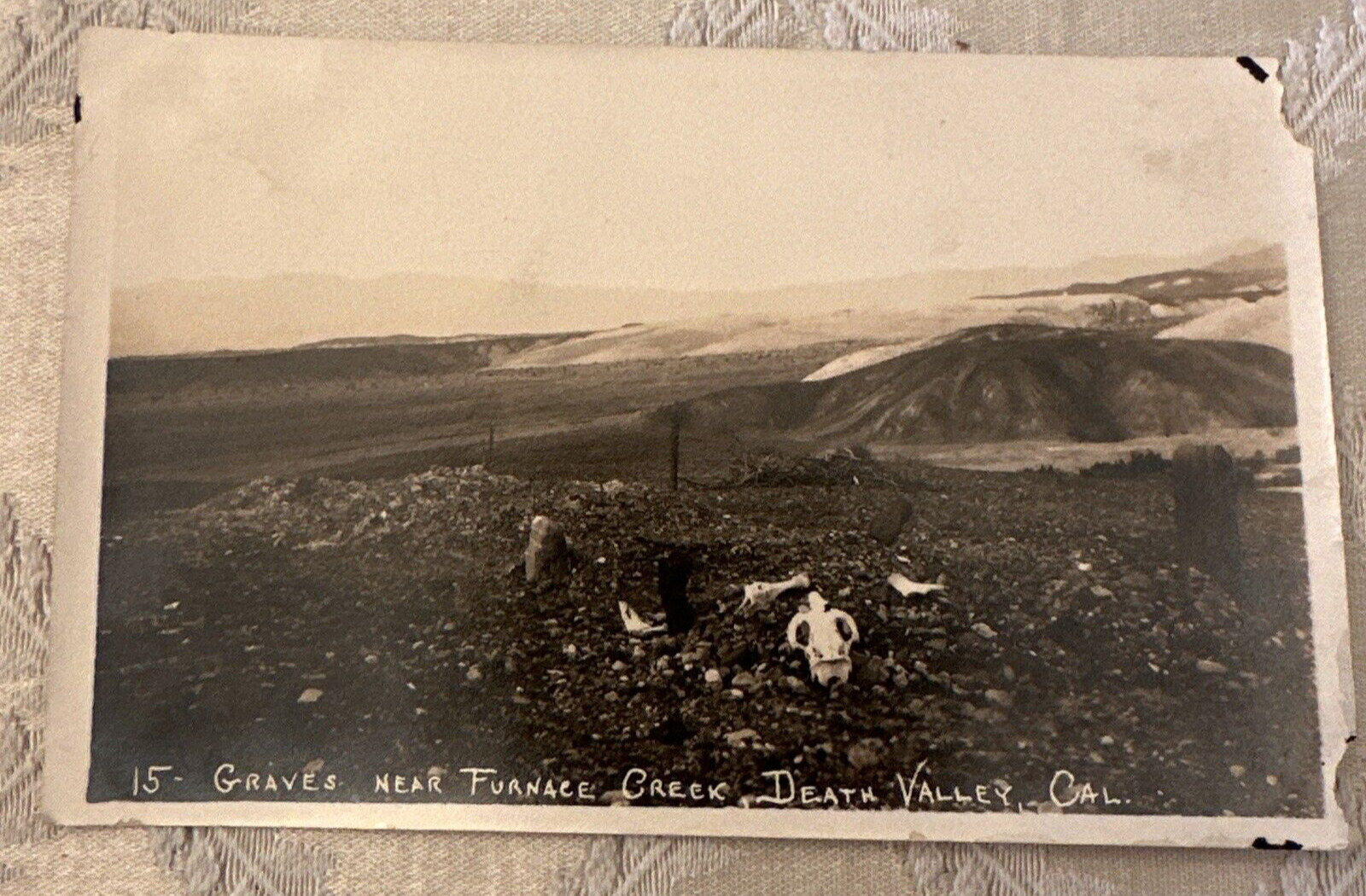 Graves Near Furnace Creek Death Valley CA RPPC Postcard ~1910 AZO Unposted 